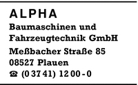 Alpha Baumaschinen und Fahrzeugtechnik GmbH
