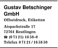 Betschinger GmbH, Gustav