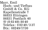Mayr Hoch- und Tiefbau GmbH & Co. KG, Emil