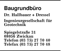 Baugrundbro Dr. Hallbauer + Dressel