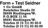 Form und Test Seidner & Co. GmbH