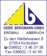 Gebr. Bergmann GmbH NL Korbuen/Gera
