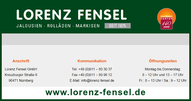 Lorenz Fensel GmbH - Nrnberger Jalousien- und Rollladenfabrik