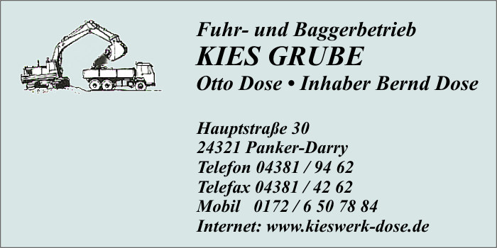 Fuhr- u. Baggerbetrieb Kiesgrube Otto Dose Inh. Bernd Dose