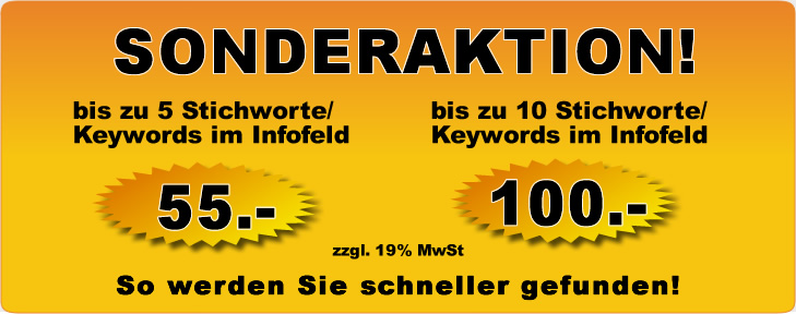 Sonderaktion Stichworte/Keywords zu Ihrem Firmeneintrag