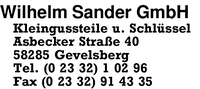 Sander GmbH, Wilhelm