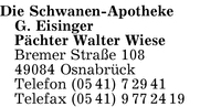 Die Schwanen-Apotheke G. Eisinger Pchter Walter Wiese