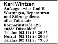 Wintzen,Karl, Aufzugsservice GmbH