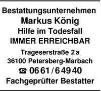 Bestattungsunternehmen  Markus Knig