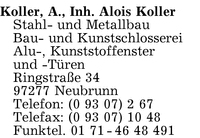 Koller Inhaber Alois Koller, A.
